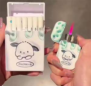 2025 Hot Bán Kinh doanh Quà Tặng Hello Kitty kuromi Torch thuốc lá trường hợp nhẹ hơn chất lượng cao bơm lại - Product Image 1