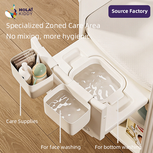 Estación <span class=keywords><strong>de</strong></span> Cambio <span class=keywords><strong>de</strong></span> Bebé Todo en Uno, Mesa <span class=keywords><strong>de</strong></span> Cambio Móvil para Guardería con Gabinete <span class=keywords><strong>de</strong></span> Almacenamiento y <span class=keywords><strong>Bañera</strong></span> para el Cuidado <span class=keywords><strong>de</strong></span> Recién Nacidos e Infantes - Product Image 2