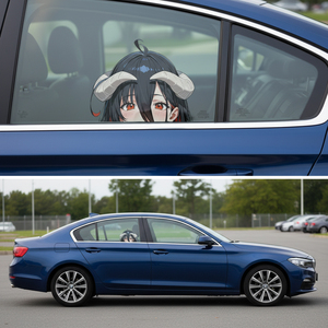 Autocollant de voiture Albedo Peeking, autocollant imperméable sur le thème de l'anime <span class=keywords><strong>Overlord</strong></span>, <span class=keywords><strong>personnage</strong></span> de fille démon mignonne pour la décoration de voiture, camion, SUV, fenêtre, pare-chocs - Product Image 3