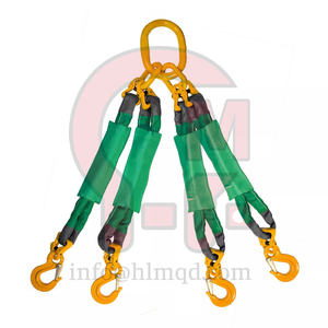 HLM Polyester Heavy Duty verstellbarer Vierbein-Hebesch linge mit Alu-Ketten gurts ch linge und Schäkel 2 3 4-Bein-Gurtband - Product Image 2