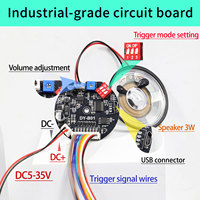 DY-B01 Lecteur MP3 vocal 5-35VDC déclenché par un signal de commutation, carte de circuit imprimé de qualité industrielle, haut-parleur audio