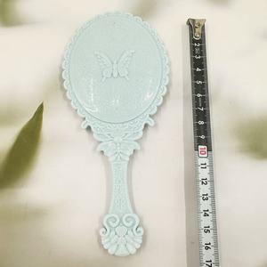 Handheld makeup <b>mirror</b>, European retro style, <b>small</b> oval, portable, with handle, 2 yuan. - Product Image 4