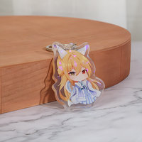 Porte-clés personnalisé en acrylique découpé au laser, breloque en plastique DIY, breloque transparente imprimée personnalisée, breloque anime scintillante, accessoires de sac personnalisés