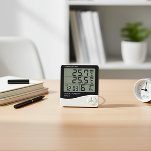 HTC-2 डिजिटल दोहरी टेम्प थर्मो-हाइग्रोमीटर-वाटरप्रूफ घरेलू तापमान और आर्द्रता मीटर सस्ता - Product Image 1