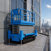 Lift Gunting Listrik Beroda 10.5m GS0810TL-B Platform Beban Berat 500kg dengan Ekstensi 900mm untuk Layanan Industri