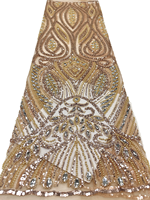 NI.AI Nouveaux Tissus Textiles Style Perlé Dentelle Filetée à Paillettes pour Robes de Mariage