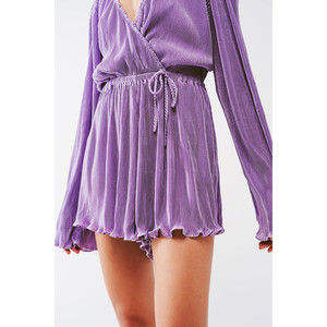 Mono plisado con detalles de satén en color lila - Product Image 5