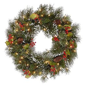 Guirlande et couronne de Noël décorées en matériau PE - Product Image 1