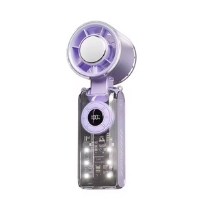 Nouveau design, mini ventilateur USB portable et pliable, 4000 mAh, haute vitesse, réglable, transparent, avec fonction de compression de glace - Product Image 4
