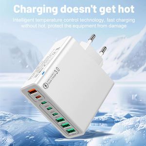 Chargeur rapide 8 ports 4USB + 4Type-C QC3.0, tête de charge multi-interface pour téléphones et tablettes - Product Image 3