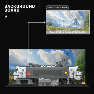 ชุดรถไฟไฟฟ้า Reobrix 66803 BB15000 สีเทา รถไฟบรรทุกหนัก พร้อมอุปกรณ์พันธุ์ไฟฟ้าและฉากหลังภูเขา สำหรับนักสะสมผู้ใหญ่ - Product Image 4