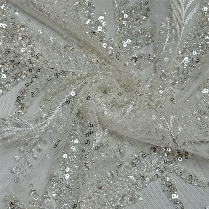 Luxury Beaded Sequin Embroidery Bridal Tulle