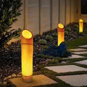 Lampes <span class=keywords><strong>de</strong></span> jardin extérieures en <span class=keywords><strong>fibre</strong></span> <span class=keywords><strong>de</strong></span> verre à LED électriques <span class=keywords><strong>de</strong></span> 50 cm <span class=keywords><strong>de</strong></span> hauteur, blanc chaud, simulation <span class=keywords><strong>de</strong></span> bambou, étanches, éclairage <span class=keywords><strong>de</strong></span> villa - Product Image 1