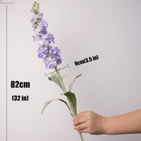 Fleur artificielle réaliste au toucher, hydratante, violette, branche unique, Delphinium, Jacinthe, pour décoration de mariage