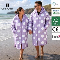 Poncho de surf à pois avec capuche pour hommes et femmes