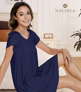 Liquidation Stock Prêt à Expédier : Robe de Nuit Femme en Bambou, Pyjama Femme, Vêtements de Nuit en Gros - Product Image 1