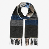 Écharpes en tricot rayées à blocs de couleurs larges, style élégant et luxueux pour hommes, fabriquées par le fabricant