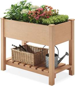 Jardinière surélevée, lit de jardin extérieur avec supports de rangement et bâches, supérieure au lit de jardin surélevé en cèdre, <span class=keywords><strong>pour</strong></span> balcon et porche - Product Image 1