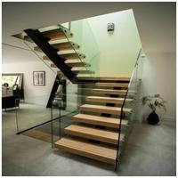 CBMMart Villa neuve moderne poutre centrale escalier en bois massif de chêne et hêtre avec bande LED à vendre