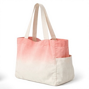 Sac de plage en coton avec fermeture éclair et poignée d'épaule, nouveau design, couleur dégradée personnalisée, cadeau d'été pour femme - Product Image 5