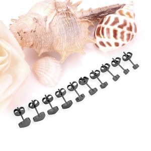 <b>Fashion</b> Non Tarnish Hypoallergenic Tarnish Free Waterproof Jewelry Stainless Steel Cute Black Heart <b>Stud</b> <b>Earrings</b> for Women - Product Image 5