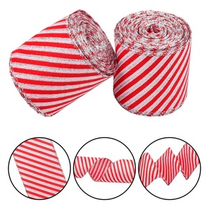 Aksesori pita busur Natal beludru merah dengan pita dekorasi tepi emas - Product Image 5