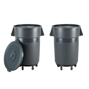 环保新设计灰色塑料厨房垃圾箱垃圾容器垃圾箱圆形塑料垃圾桶带盖