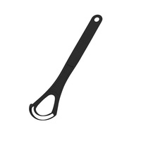 Raspador de lengua de acero inoxidable negro Cuidado bucal Limpieza Herramientas de higiene Limpieza de lengua Raspador de mal aliento