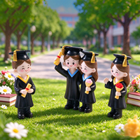 Décoration de micro-paysage, Cadeau de remise de diplôme, Souvenir, Décoration de gâteau, Figurines de remise de diplôme, Mini figurines de couple de bacheliers, Ornements en résine