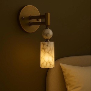 Modern Copper <b>Wall</b> Lamp <b>With</b> Marble Shade Led <b>Light</b> For Bedroom Living Room Entrance Hallway Stairwell Decor - Product Image 2