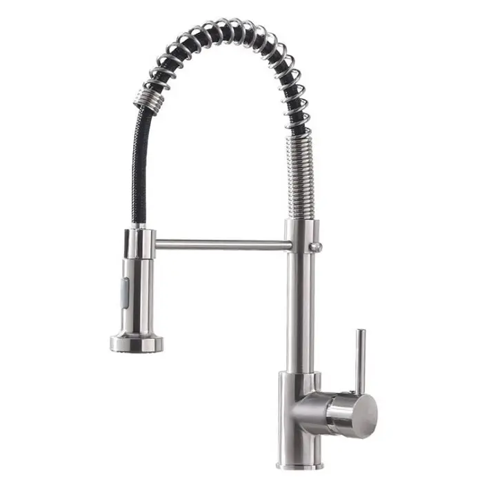 Pull out Kitchen Faucet with Sprayer Stainless Steel Single Handle SS Kitchen Faucet