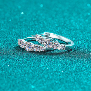 GRA Certified <b>Wedding</b> Real Moissanite Diamond Hoop <b>Earrings</b> 925 Sterling <b>Silver</b> Luxury Jewelry - Product Image 4