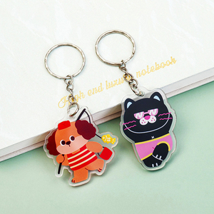Custom Cartoon <b>Anime</b> Cute Little Animal Puppy Acrylic UV Printing <b>Keychain</b> Pendant Fashion Trend Souvenir Gift Decoration - Product Image 4
