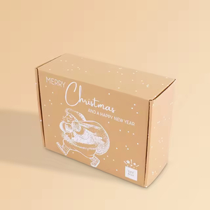 Custom Kraft <strong>Christmas</strong> Box Double White Ink Printing Socks Packaging Embossed Design Eco Friendly - Product Image 2