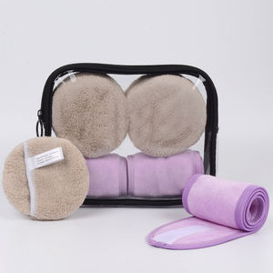 شعار مخصص مايكروفايبر سبا عقال ومكياج الجمال العناية بالبشرة مجموعة وسادات تنظيف فاسيواش - Product Image 1