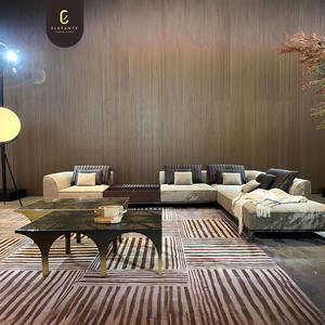 Divano di Lusso di Alta Qualità, Comodo Divano Modulare Senza Telaio, Moderno Divano Sezionale a L in Tessuto Europeo per Villa - Product Image 1