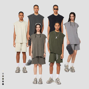 Débardeur personnalisé de qualité coupe ample 100% coton débardeur côtelé hommes pour la salle de sport, l'entraînement et la mode Streetwear chemise sans manches - Product Image 2