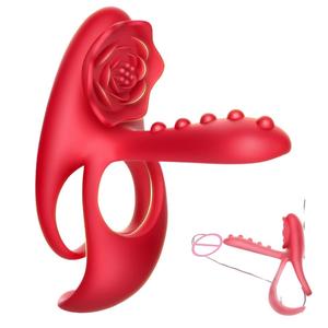 Anneau pénien vibrant pour hommes avec stimulation clitoridienne et anale, 10 <span class=keywords><strong>modes</strong></span> de vibration avec stimulateur G-spot - Product Image 6