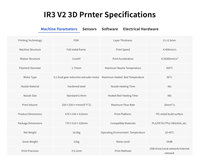 Imprimante 3D FDM IdeaFormer IR3 V2 à double extrudeur, couleur unique, avec bande transporteuse
