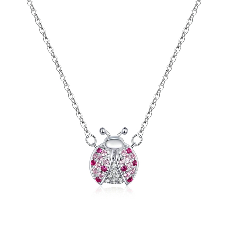 Qings 925 Sterling Silver Ladybug Charm Bead – Cute Insect Design With Zircons, 12x10mm, For Bracelet & Necklace DIY