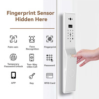 Serrure de porte intelligente à reconnaissance faciale et déverrouillage par veine palmaire, interphone électrique Tuya en aluminium pour porte d'entrée de maison, portes en bois/aluminium