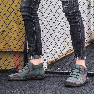 Người đàn ông của mắt cá chân khởi động công việc khởi động căn hộ Chukka ngoài trời đi bộ đường dài & trekking giày độn ấm ren lên handmade - Product Image 5