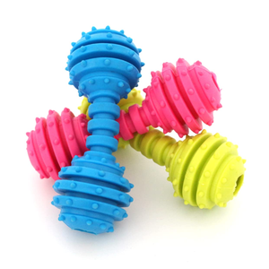 Jouets pour animaux de compagnie en caoutchouc en forme d'haltères, jouets à mâcher de qualité pour chats et chiens - Product Image 4