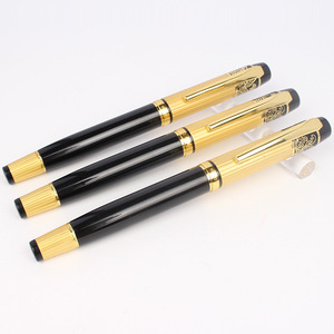 <span class=keywords><strong>Stylo</strong></span> plume en métal classique <span class=keywords><strong>haut</strong></span> <span class=keywords><strong>de</strong></span> <span class=keywords><strong>gamme</strong></span> Logo <span class=keywords><strong>personnalisé</strong></span> <span class=keywords><strong>stylo</strong></span> à bille noir or pour cadeaux promotionnels d'affaires stylos à encre - Product Image 2