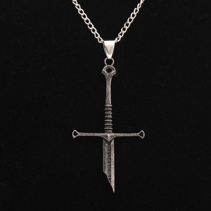 Collier pendentif en forme d'épée brisée d'Aragon, style européen américain, Lord Rings Nasier Holy Sword, chaîne unisexe, cadeau punk - Product Image 3