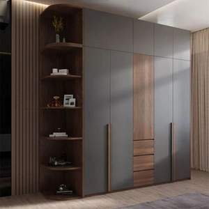 Armoire <span class=keywords><strong>coulissante</strong></span> de luxe moderne pour chambre à coucher, rangement de vêtements, armoire en MDF, armoires en bois, design simple, <span class=keywords><strong>placard</strong></span> moderne - Product Image 5