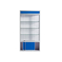 Petite vitrine en verre blanc - Meuble de présentation compact avec verre trempé transparent pour la vente au détail, la maison et les boutiques