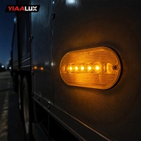 Feu de position latéral LED ambre 6 LED ovale pour camion, remorque, feux de gabarit homologués SAE DOT pour semi-remorque, camionnette, camping-car