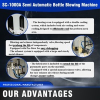 Machine de Soufflage de Bouteilles PET en Plastique Semi-Automatique de Bonne Qualité à 2 Cavités, 50-2000ml, Machine de Fabrication de Bouteilles par Soufflage-Étirement