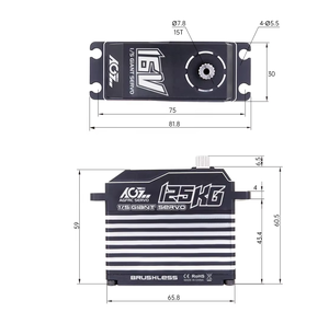 Servo A280BVSW 4S 16V <span class=keywords><strong>Mega</strong></span> Torque 125KG 0.08Seg de Alta Velocidad, Programable, Sin Escobillas, Impermeable, Escala Gigante 1/5 - Product Image 1